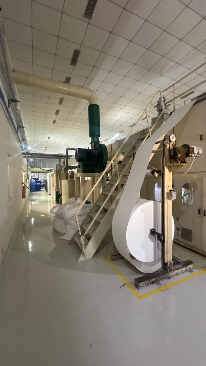 Jumbo raw material roll feeding the adult diaper production line in India